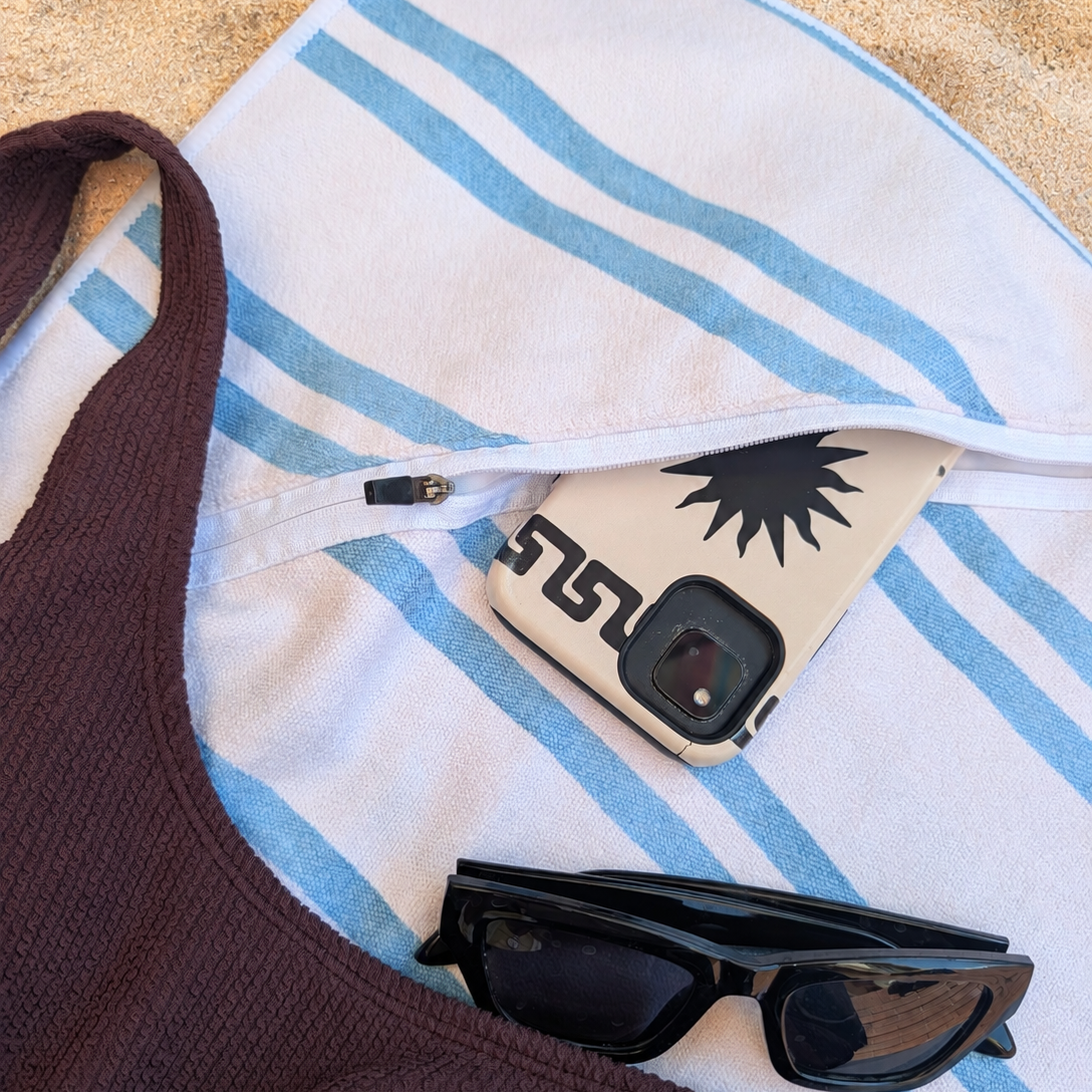 Corsica Sand Free Beach Towel With Pocket