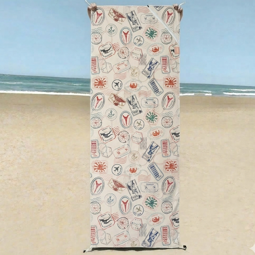 Travel smart with the Voyager Passport Sand Free Beach Towel. Lightweight, quick-dry and designed with a secure pocket for your passport, phone, and valuables. Perfect for beach days and adventures.