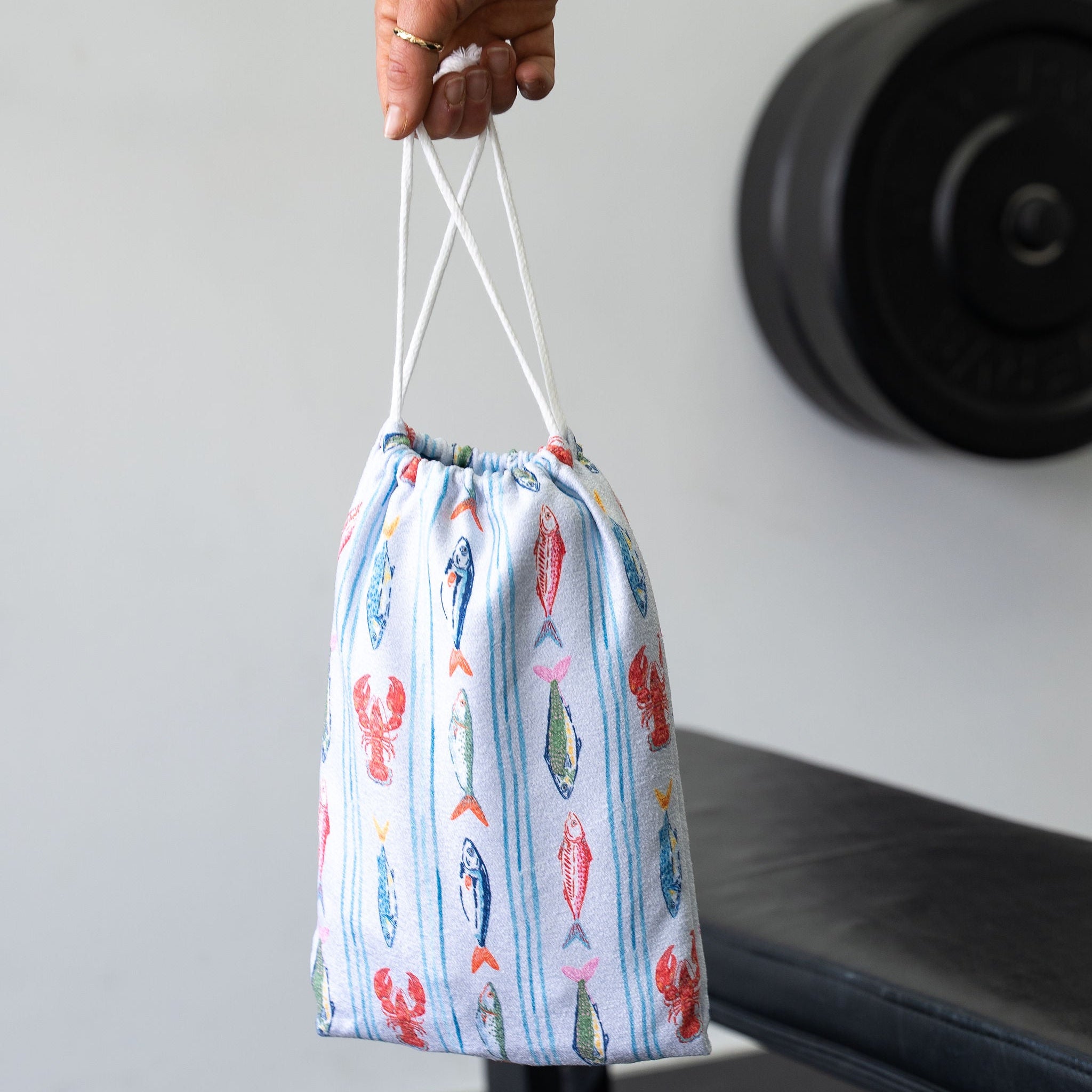 Gym Towel with Hood and Pocket - Sardines