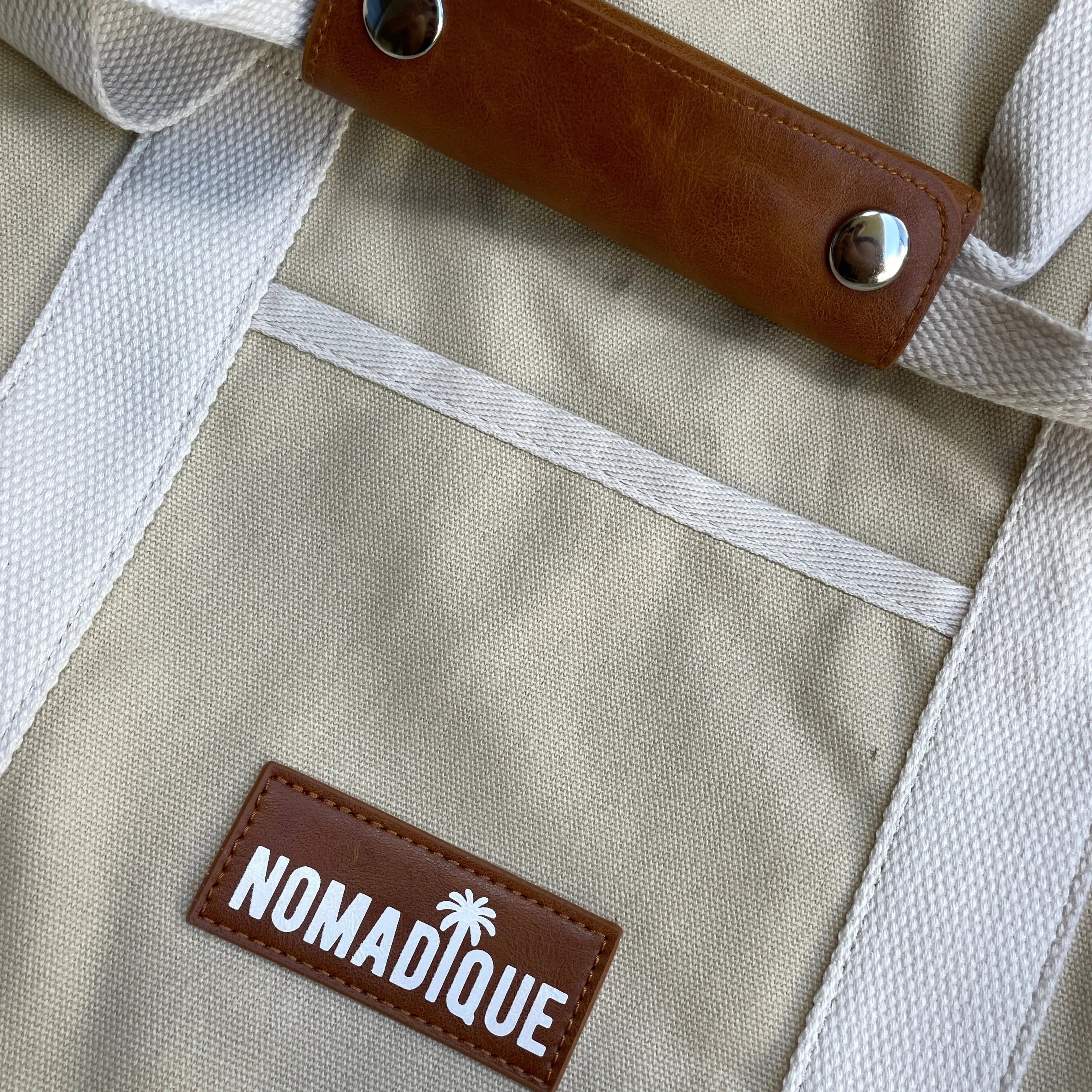 Large Cooler Tote Beach Bag Beige - CLEARANCE! Nomadique Co