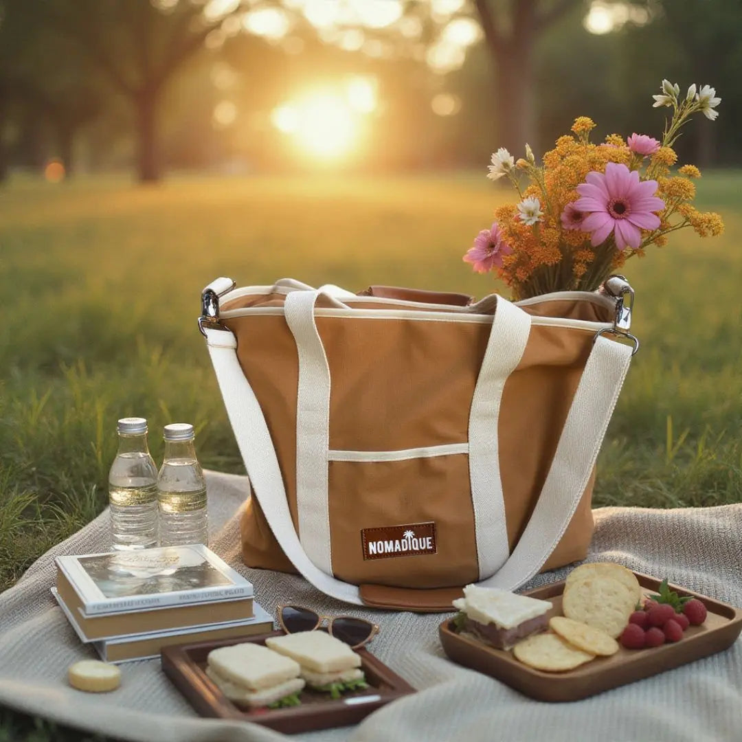 beach tote bag brown cooler bag australia zip pockets 