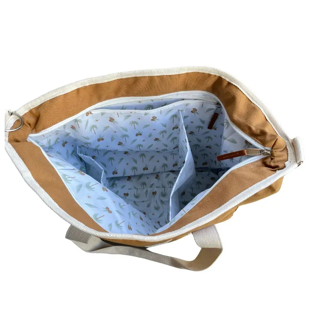 beach tote bag brown cooler bag australia zip pockets 